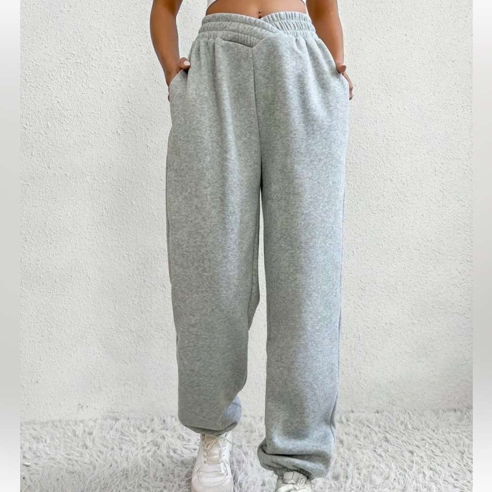 NEW never worn grey sweatpants with cross waistband